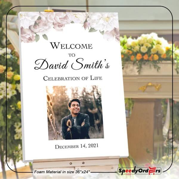 Custom Funeral Sign - Photo In Loving Memory Sign - Image 4