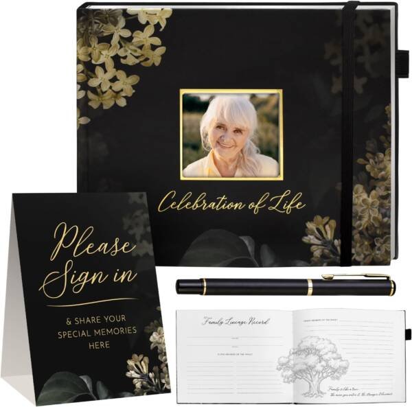 Funeral Guest Book, 10 x 8 Inches 120 Pages - Image 3