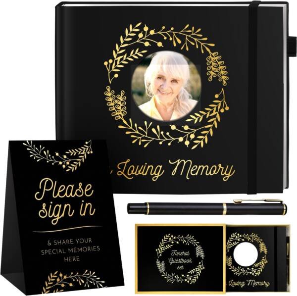 Funeral Guest Book, 10 x 8 Inches 120 Pages