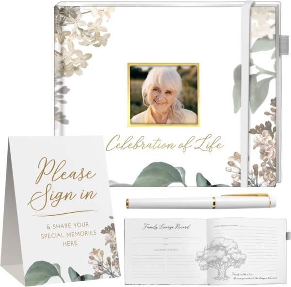 Funeral Guest Book, 10 x 8 Inches 120 Pages - Image 4