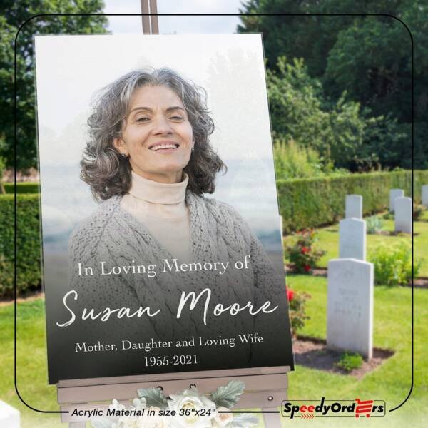 Custom Funeral Sign - Photo In Loving Memory Sign - Image 8