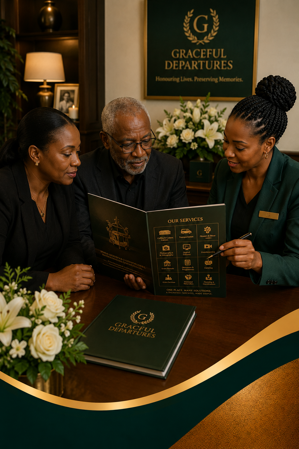 Family and funeral service professionals coordinating funeral arrangements in Kenya