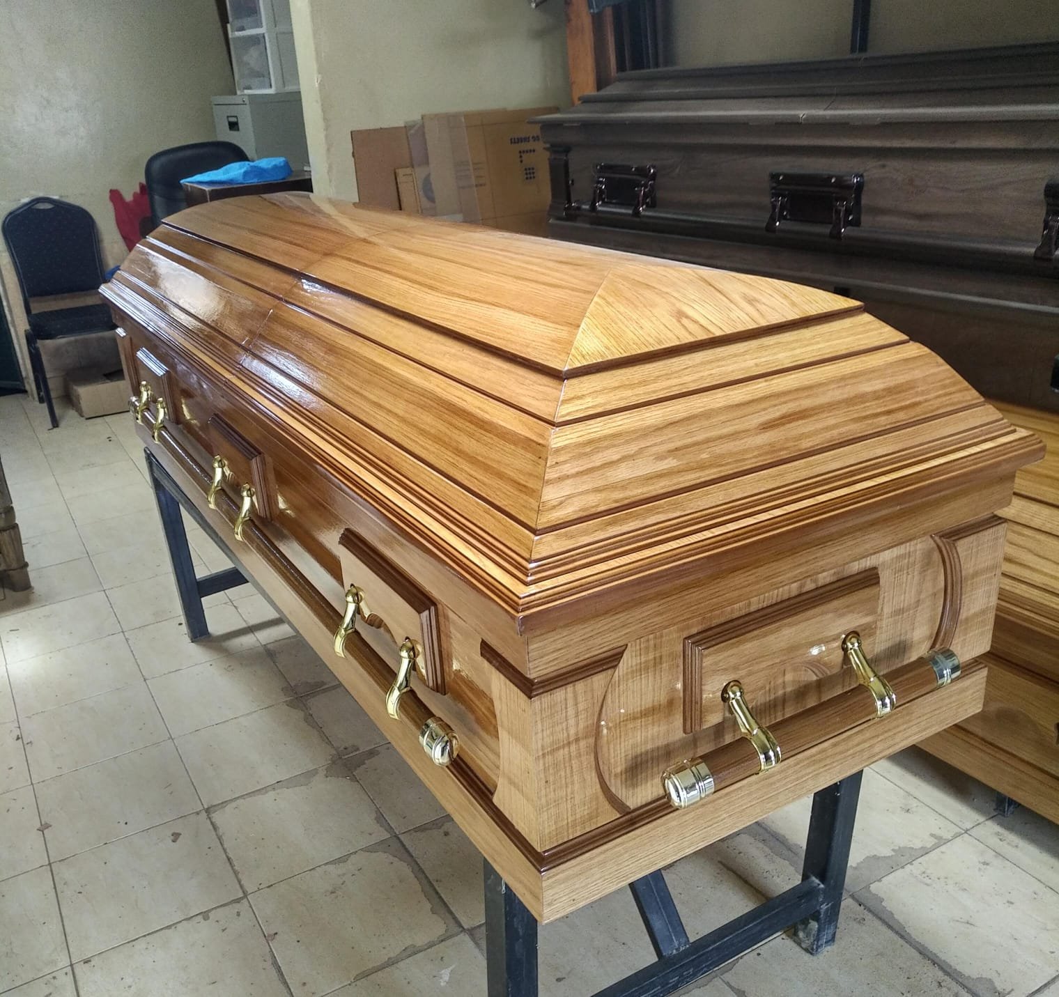 The Golden Oak Premier Casket